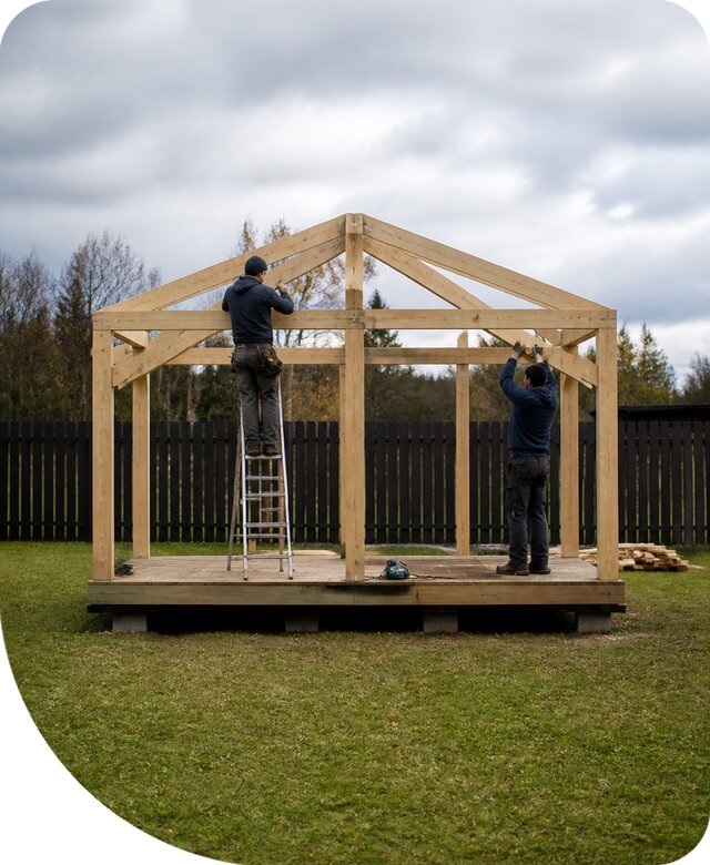 Строительство каркасной беседки из дерева в Медногорске под ключ